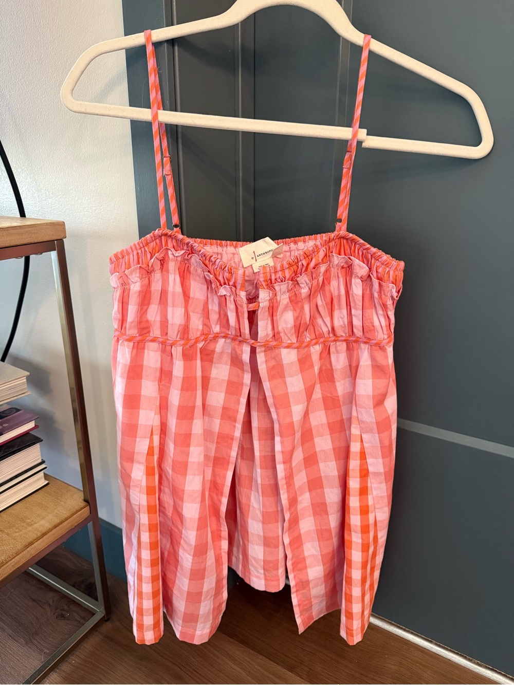 ByAnthropologie Pink Gingham tank